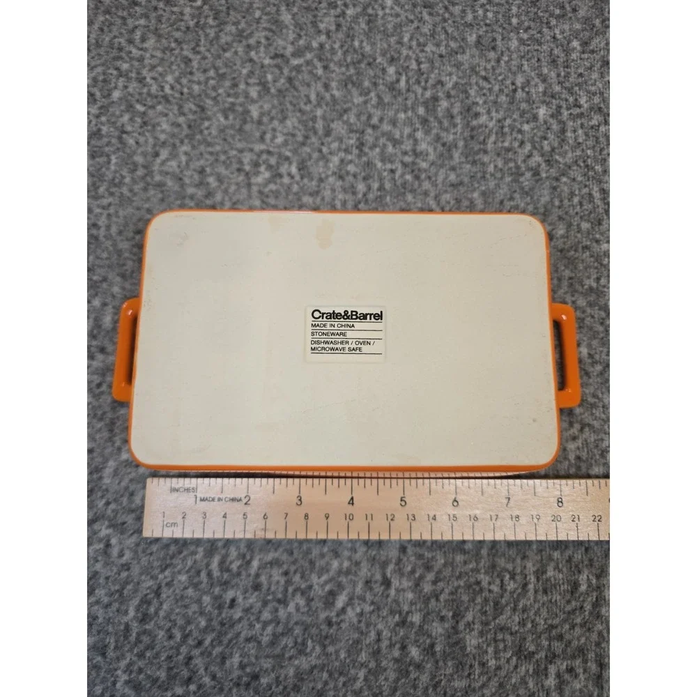 CRATE & BARREL Stoneware Casserole Baking Dish w/Handles ~ 7.5